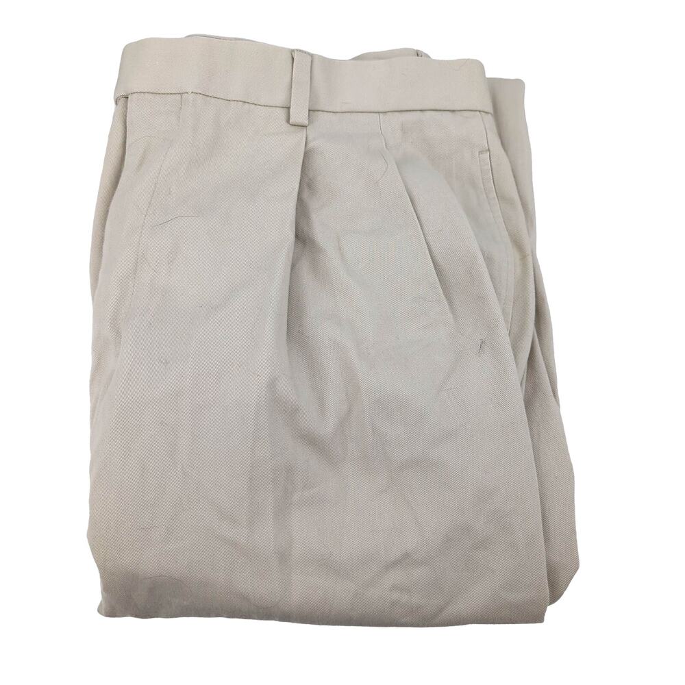 EUC Brooks Brothers White Cotton Pleated Dress Pants Mens 35x29 Dry Clean Cuffed - Picture 2 of 13